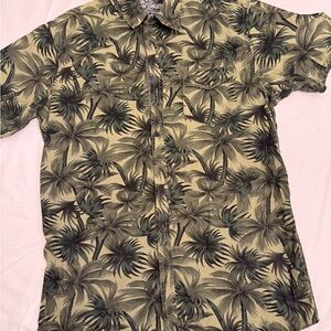 Men's Green Palm Print Casual Shirt